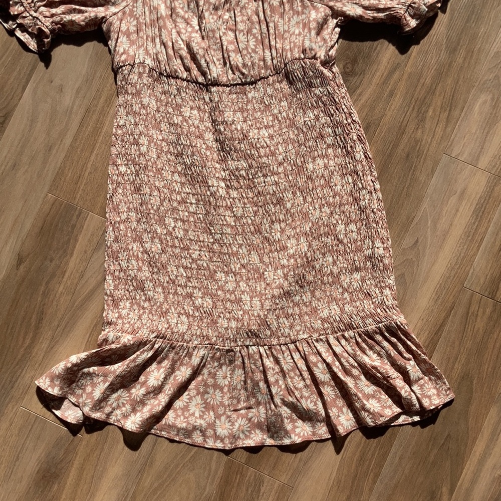 3/$33 Lily rose dress floral print Smocked puff sleeve cottagecore boho M jr - Picture 5 of 16